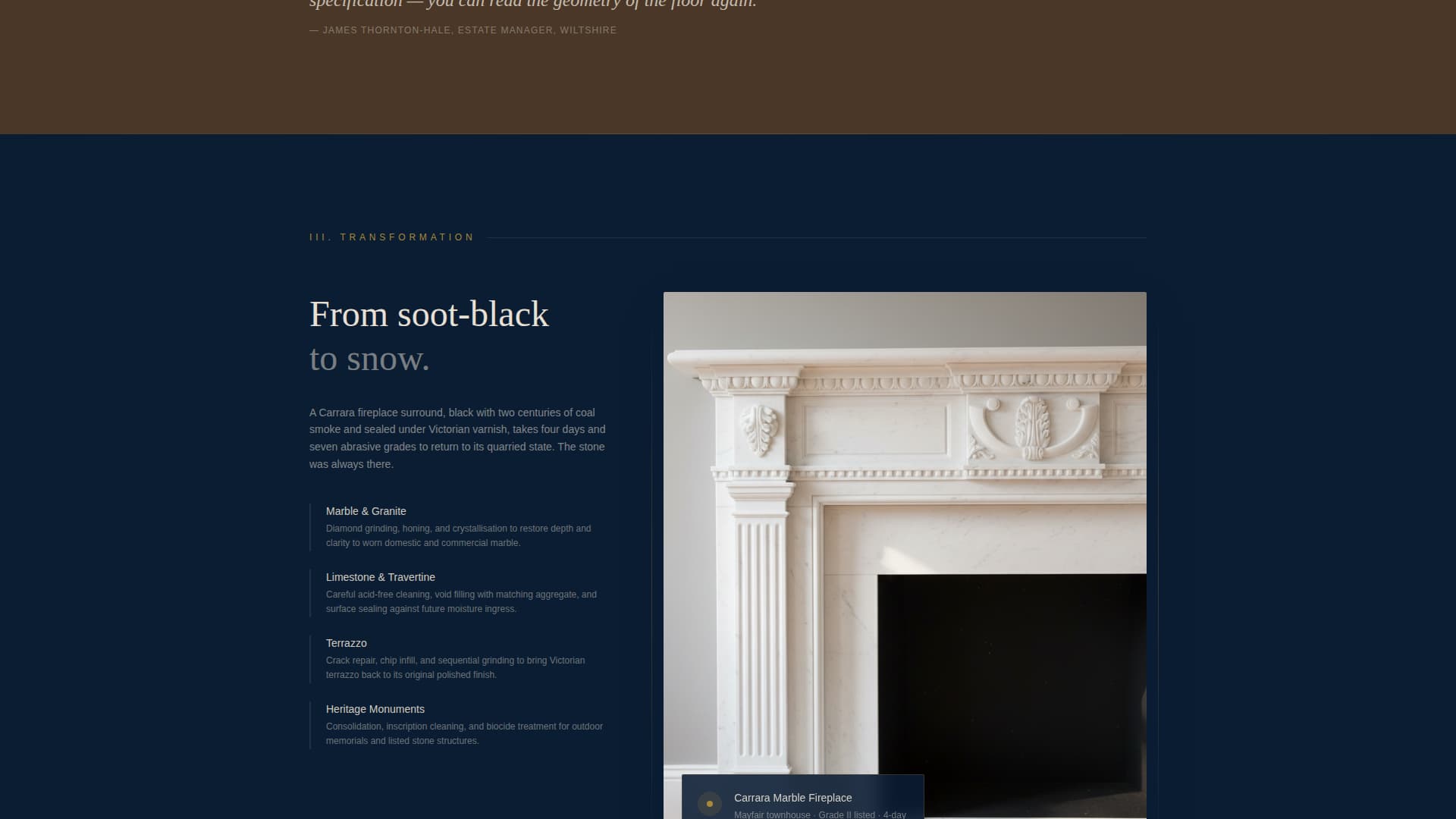 Patina - Trusted Marblerestoration Landing Page Template