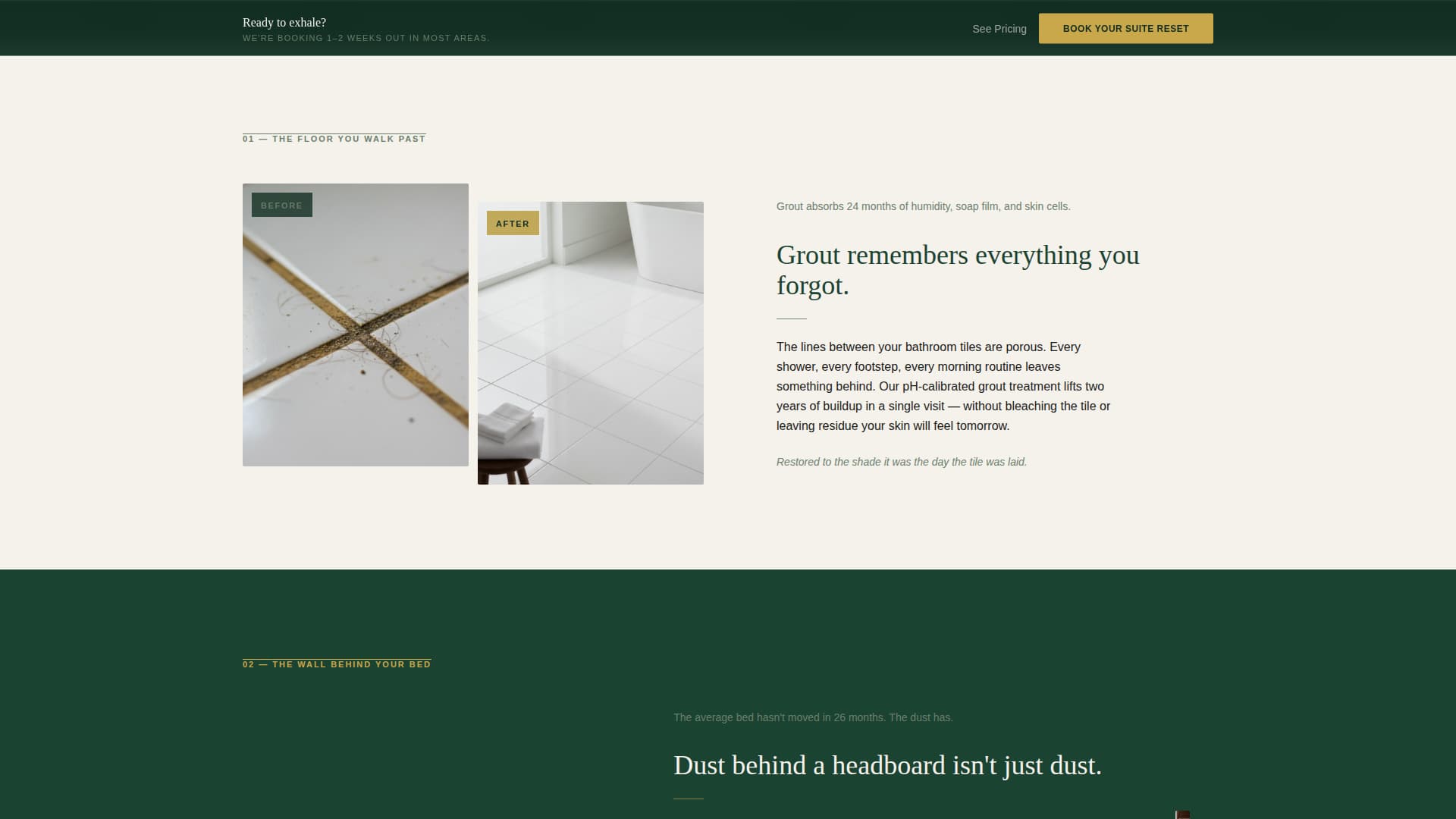 Master Suite Renovation Advanced Booking Website Template