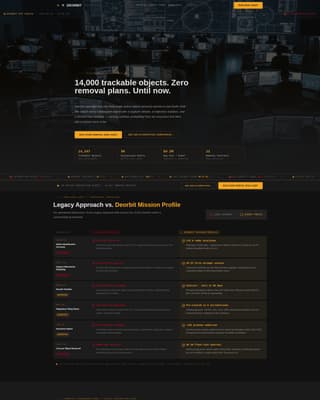 Deorbit - Tactical Debrisremoval Landing Page Template