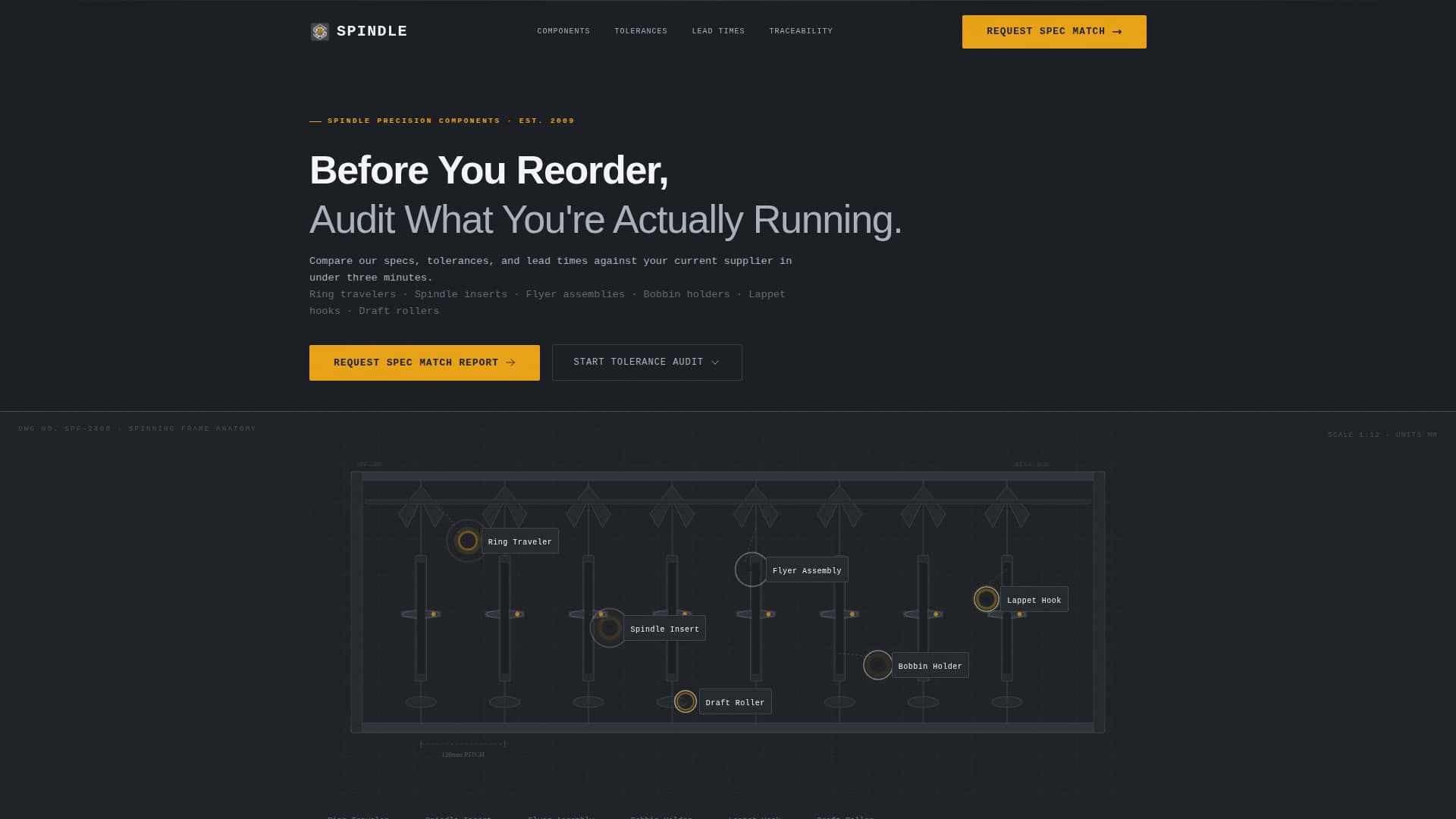 Spindle - Precision Spinningequipment Landing Page Template
