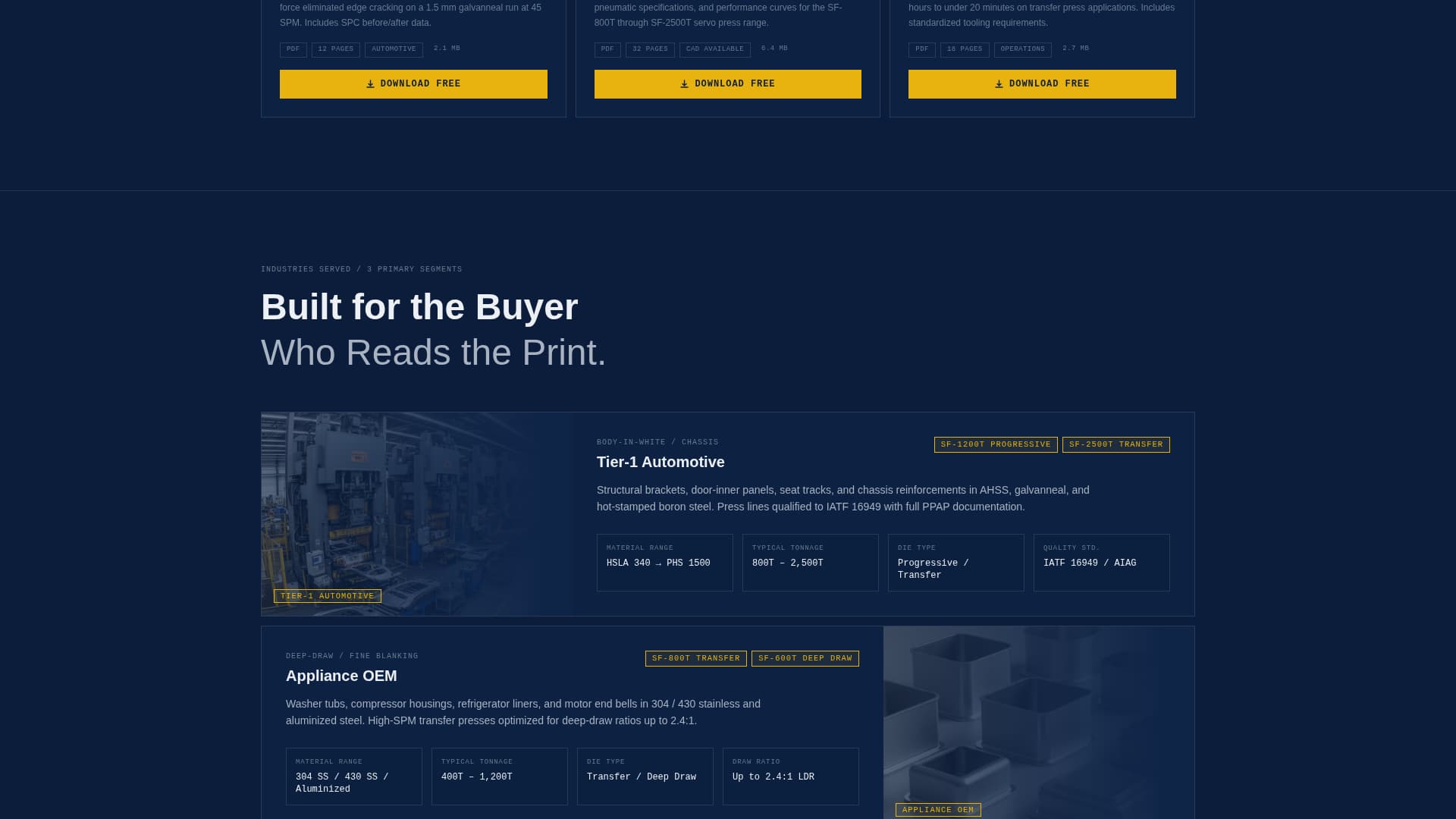 Stampforce - Precision Stamping Landing Page Template
