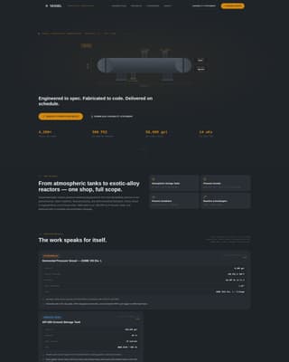 Vessel - Precision Tankfabricator Landing Page Template