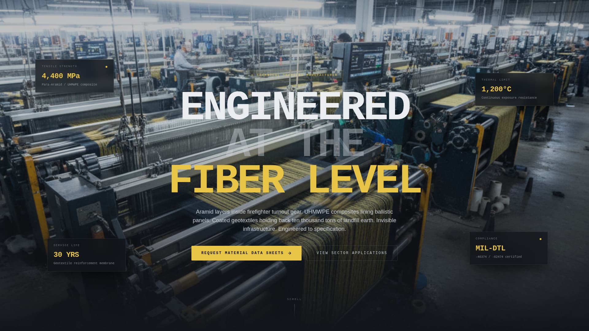 Weave - Precision Technicaltextiles Landing Page Template