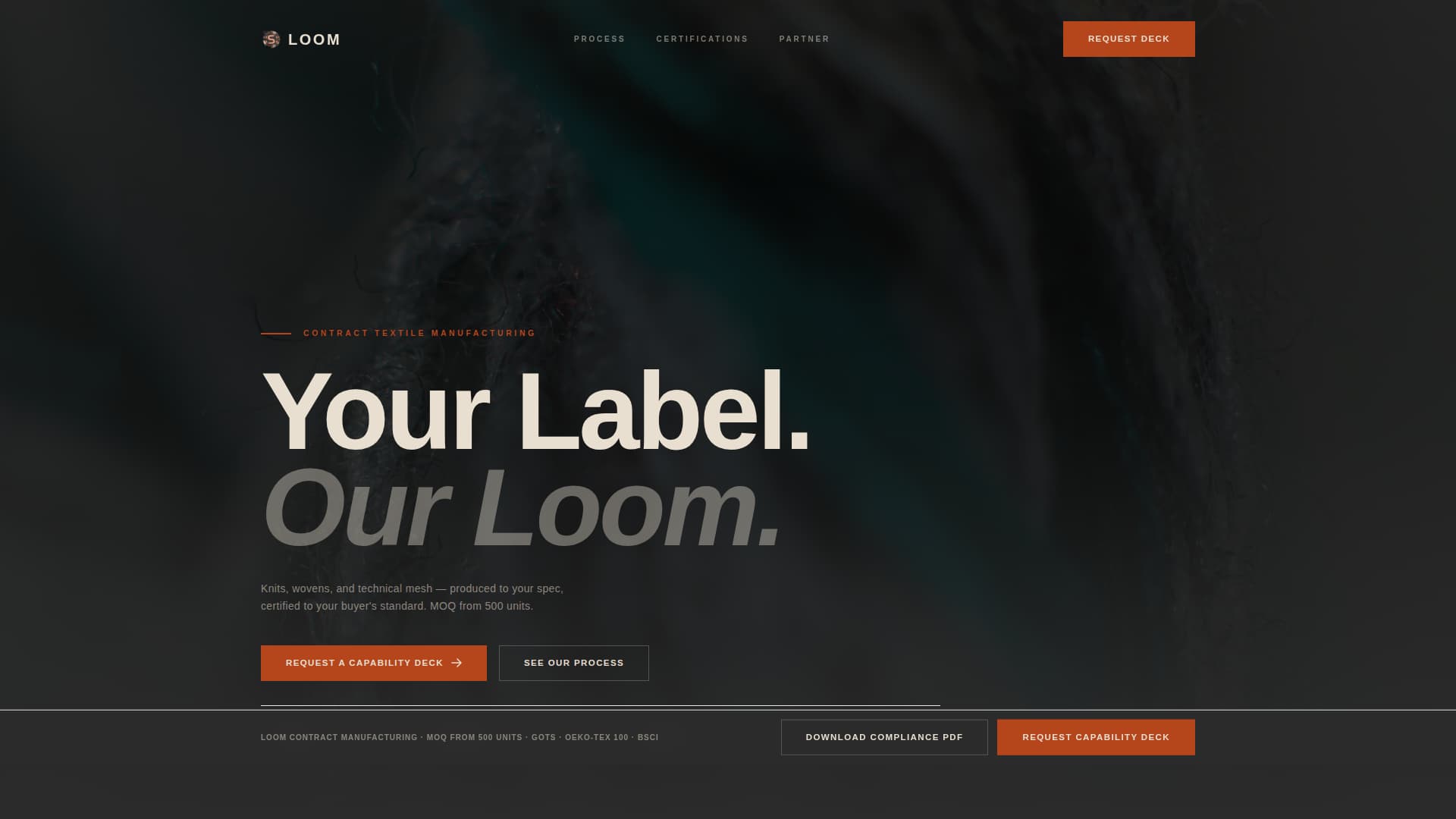 Loom - Industrial Textile Landing Page Template
