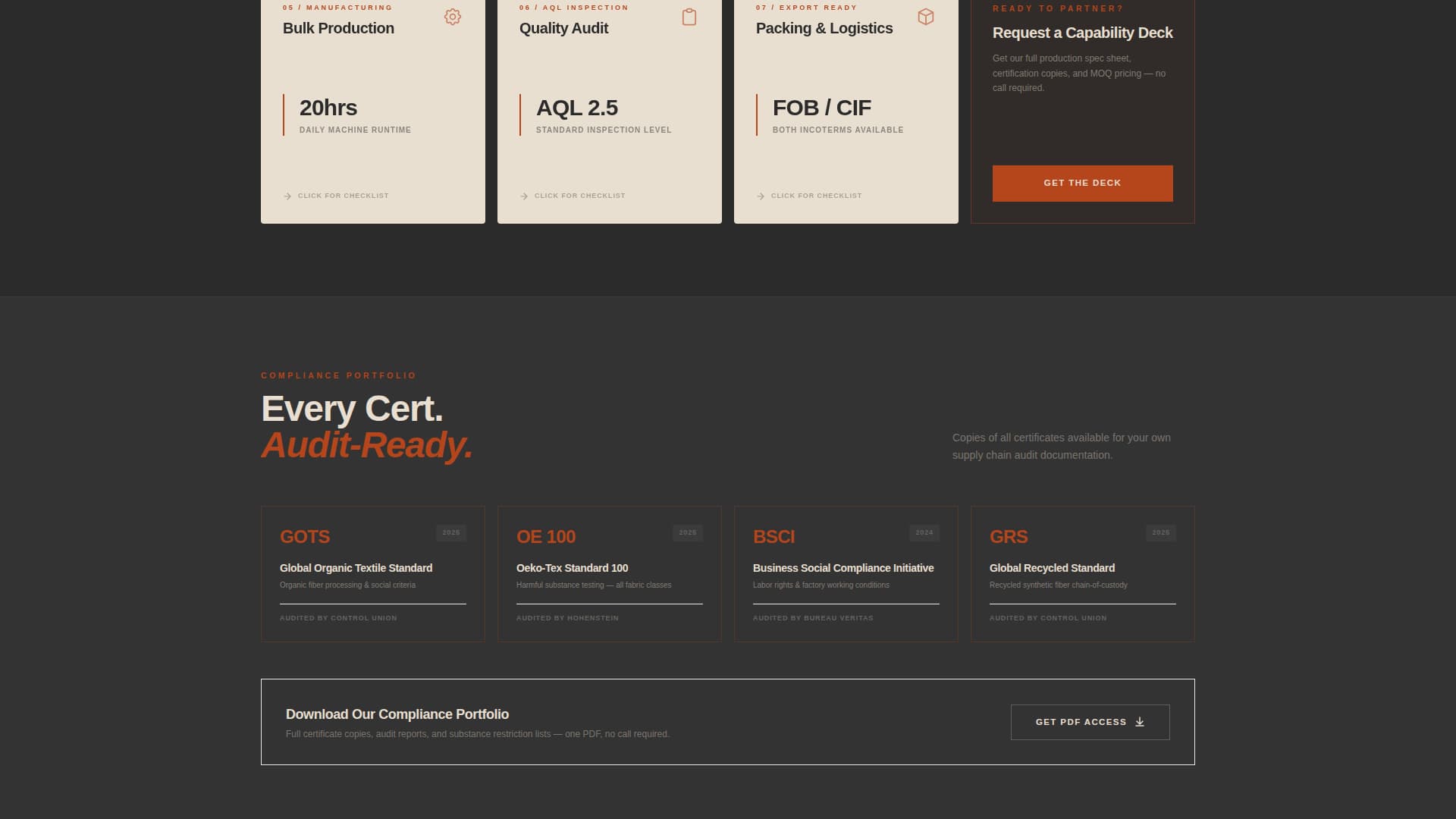 Loom - Industrial Textile Landing Page Template