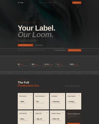 Loom - Industrial Textile Landing Page Template