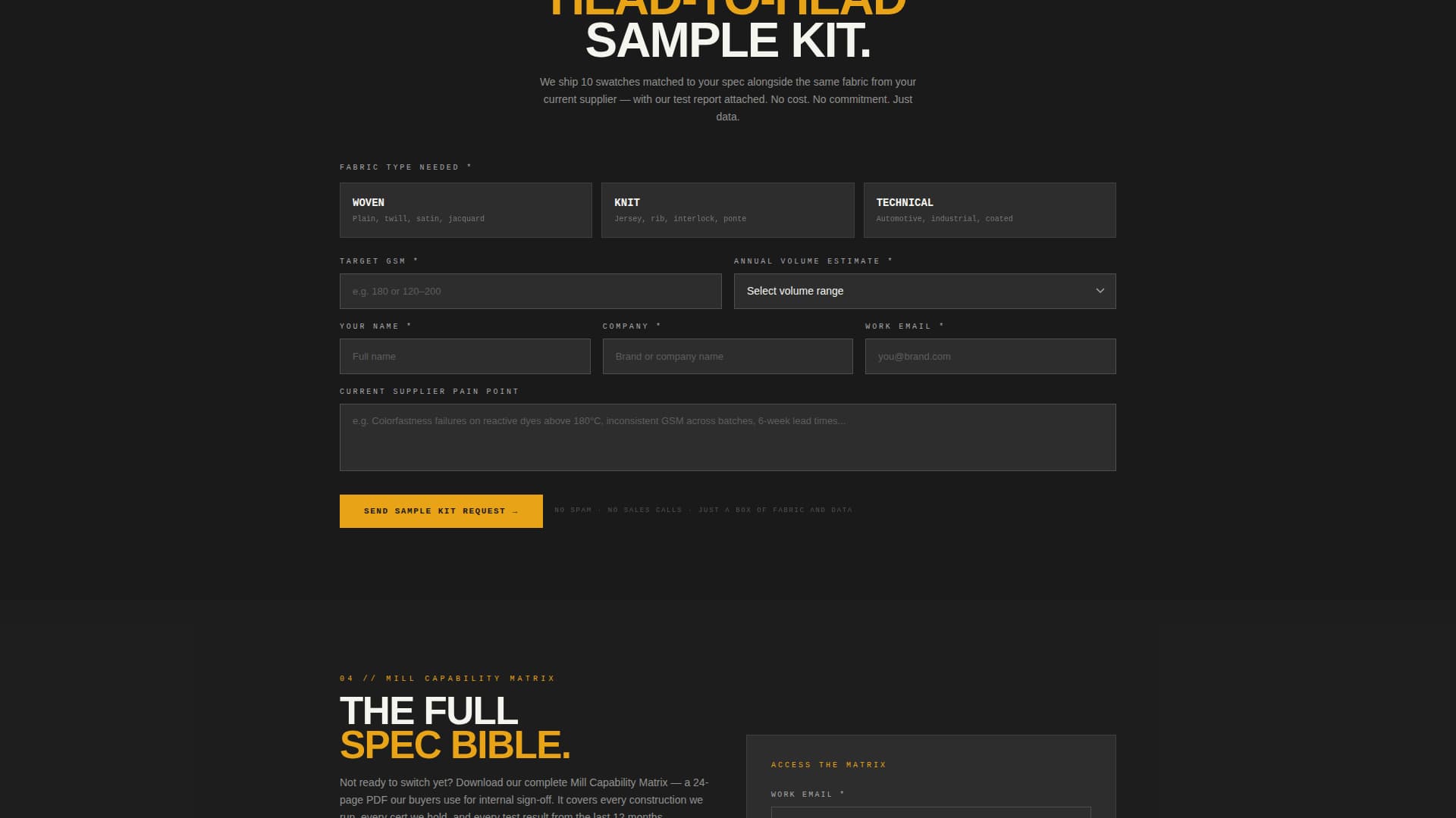Loom — Industrial Fabric Manufacturing Landing Page Template
