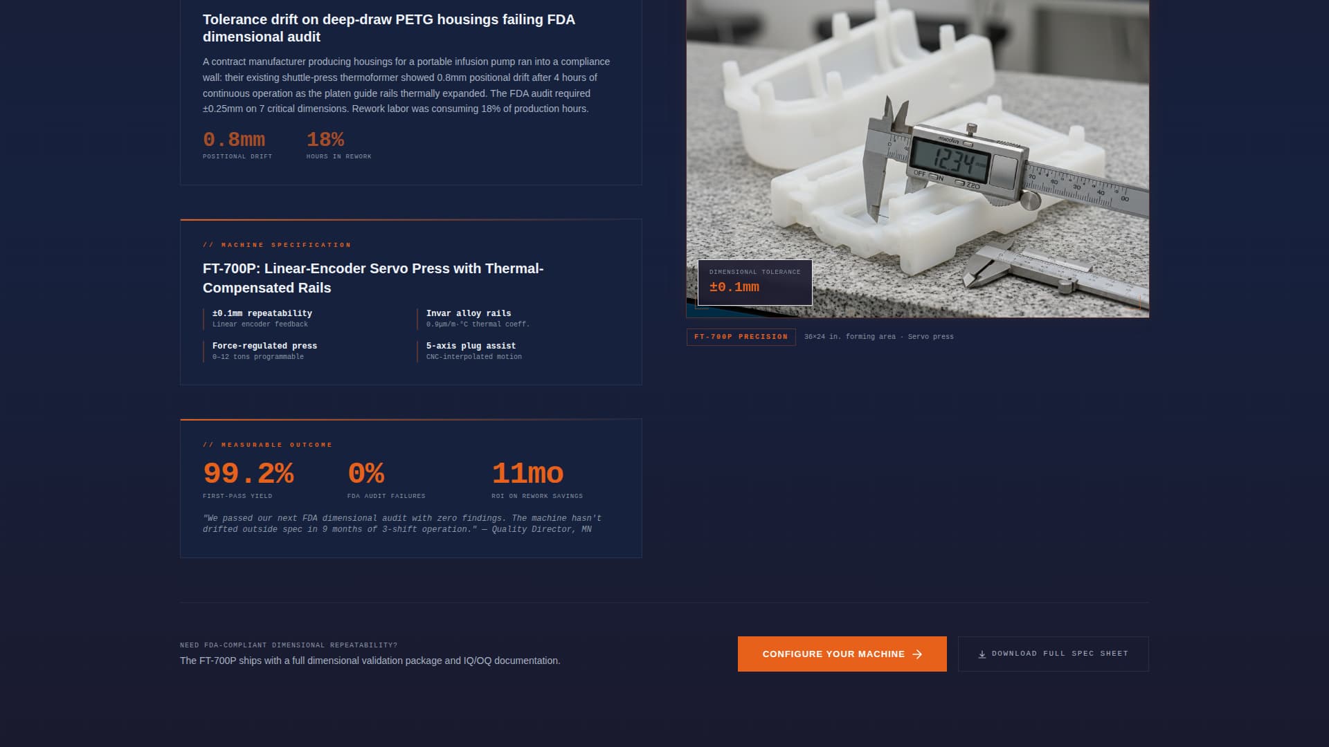 Formtech - Precision Thermoforming Landing Page Template
