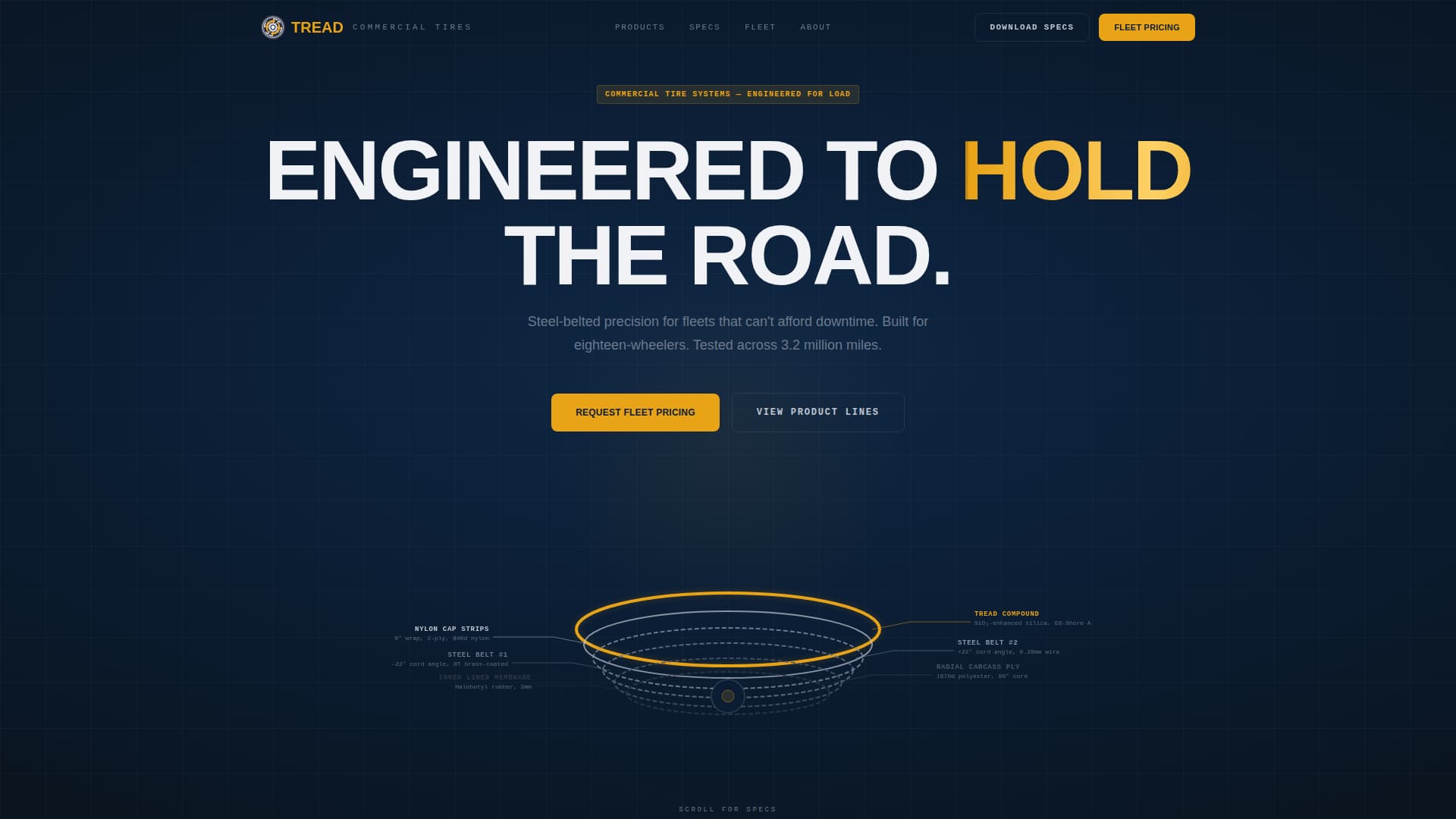 Tread - Industrial Tiremanufacturer Landing Page Template