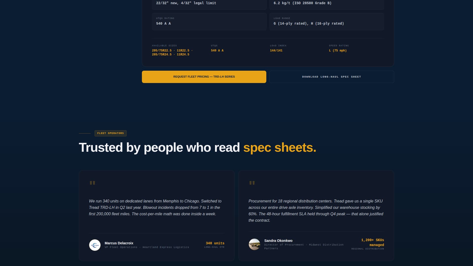 Tread - Industrial Tiremanufacturer Landing Page Template