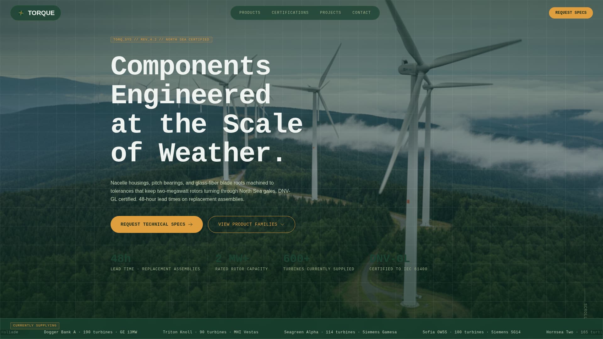Torque - Precision Windturbine Landing Page Template