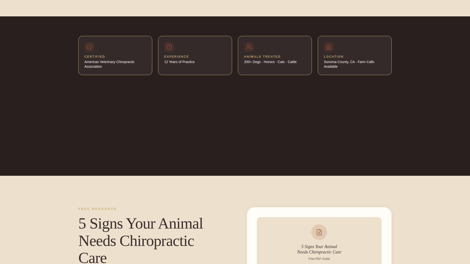 Adjust - Trusted Animalchiropractic Landing Page Template