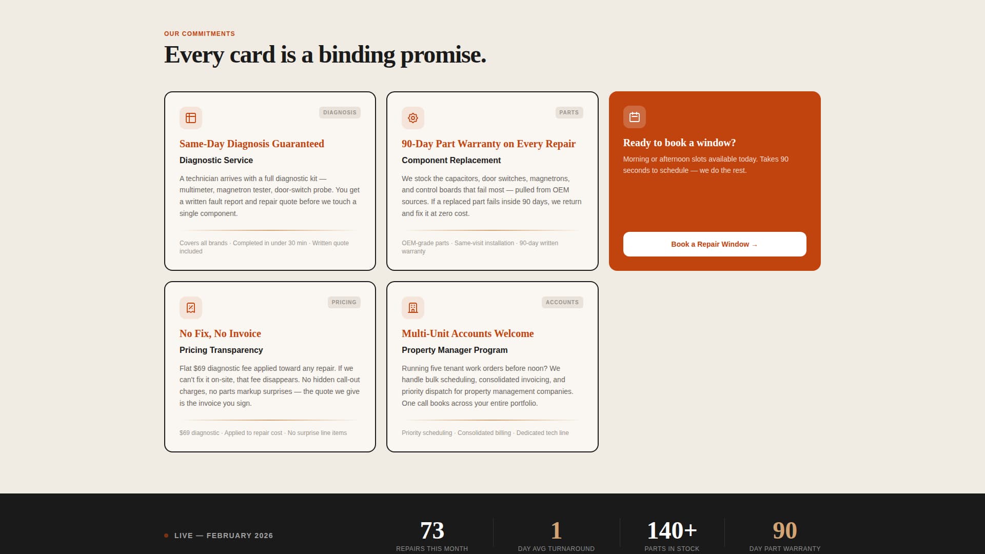 Appliance Repair & Specialist Booking Website Template