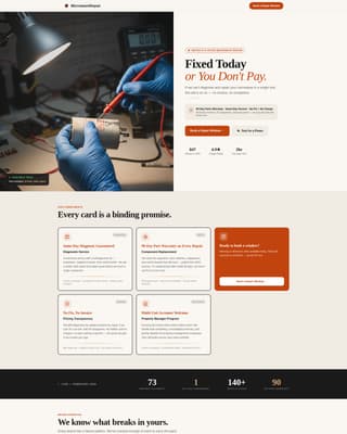 Appliance Repair & Specialist Booking Website Template