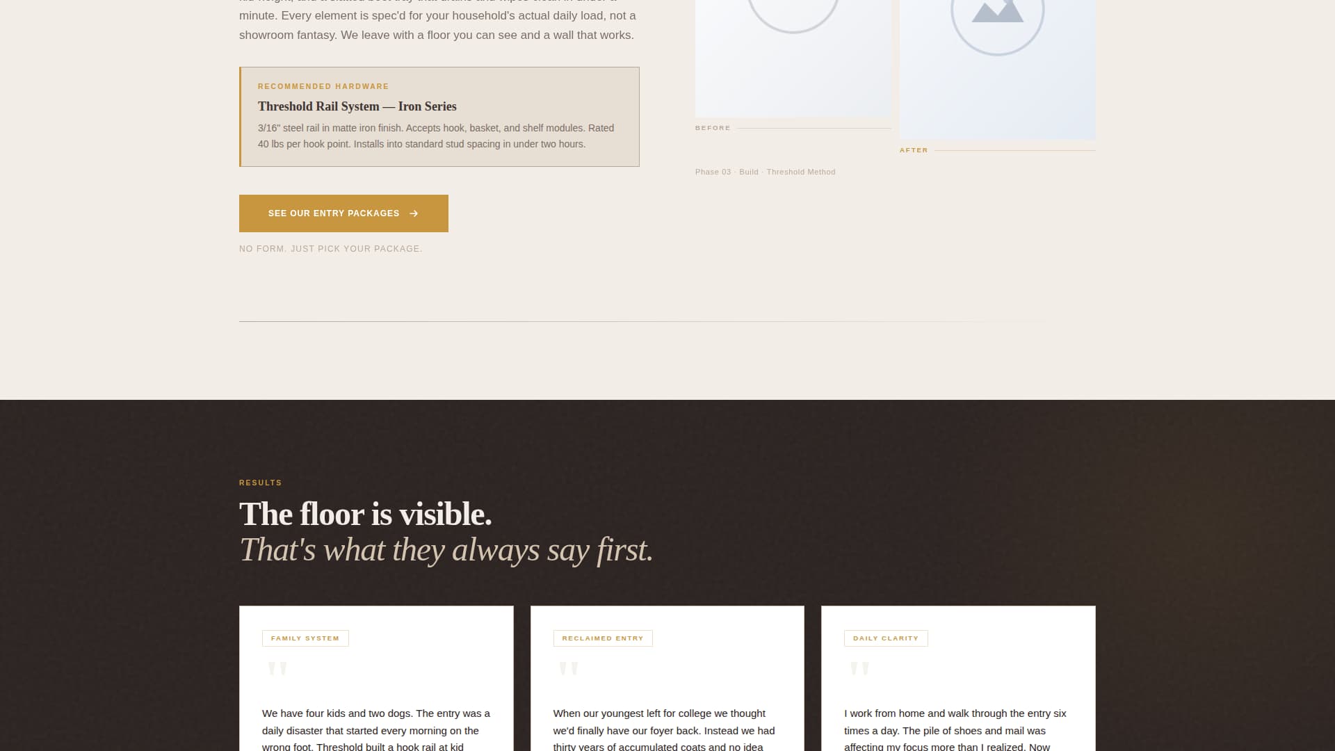 Mudroom & Entry Renovation Pricing Website Template