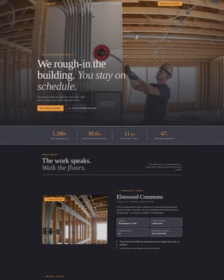 Multi-Family Apartment Construction Booking Website Template