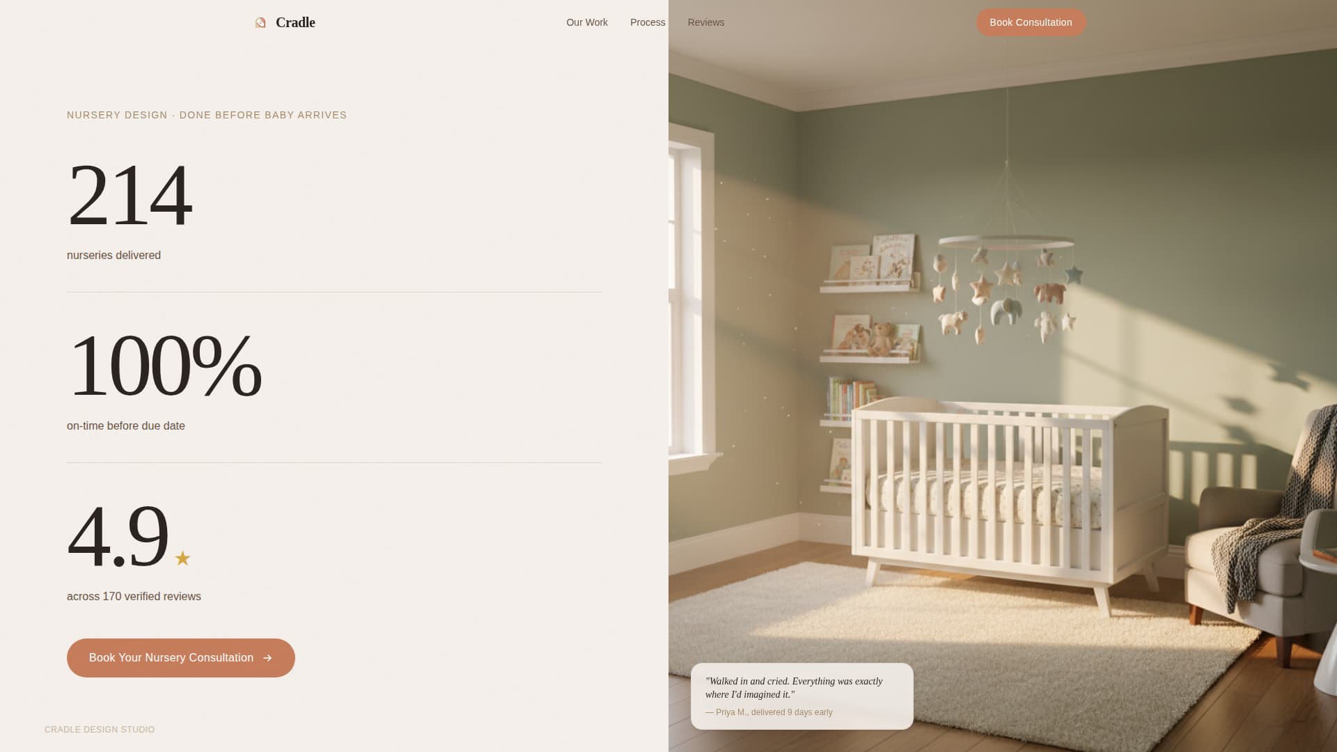 Nursery Renovation Booking Website Template