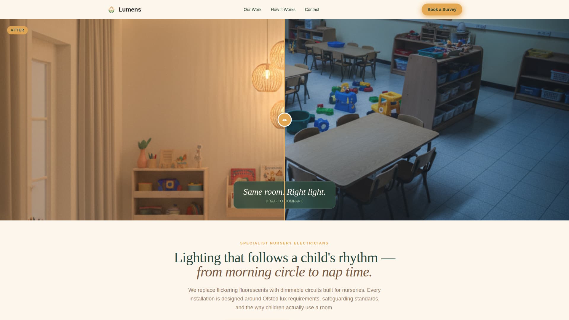 Nursery Renovation Advanced Booking Website Template