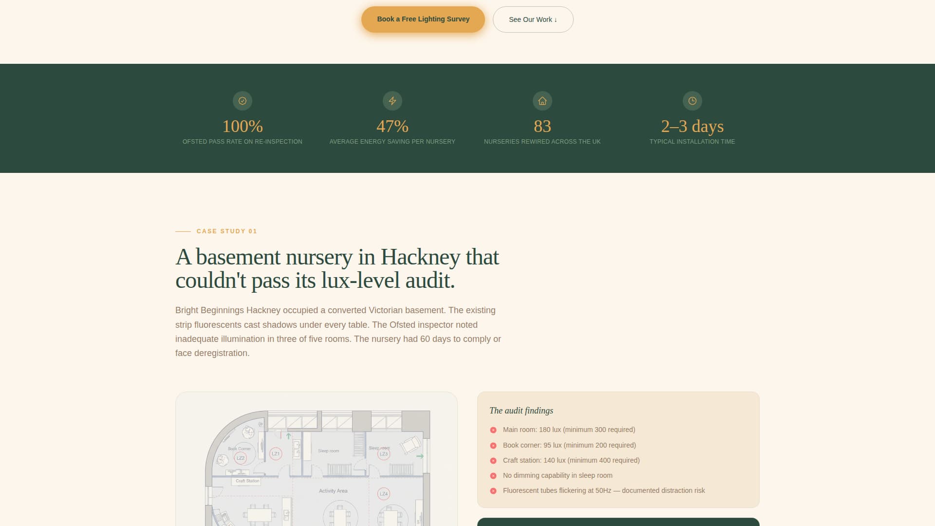 Nursery Renovation Advanced Booking Website Template