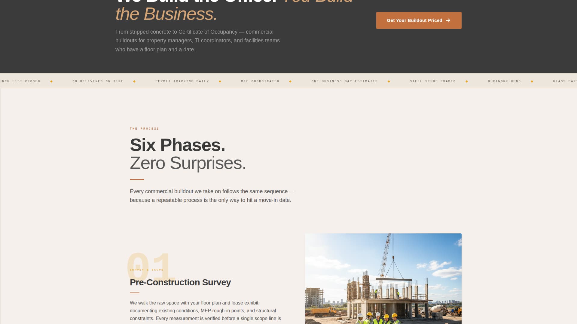 Office Building Construction Pricing Website Template