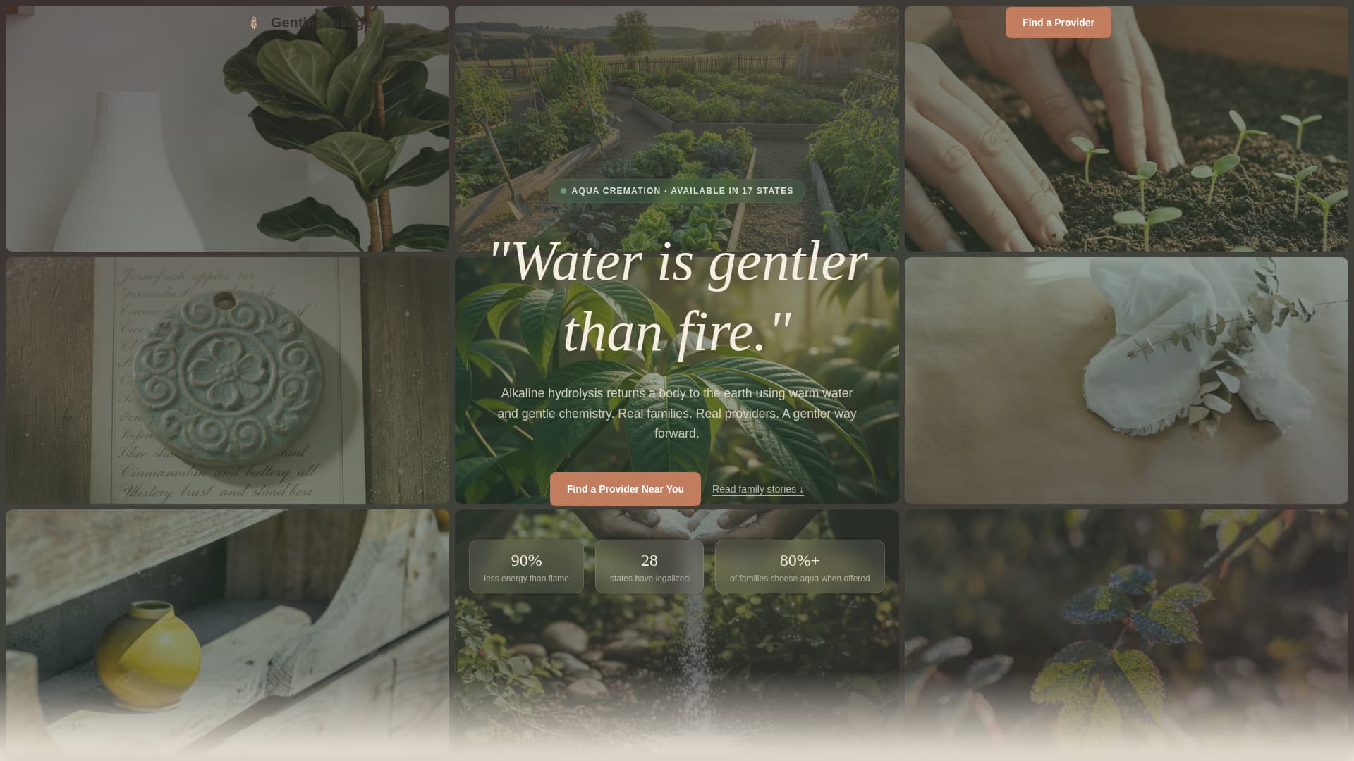Passage - Serene Aquacremation Landing Page Template