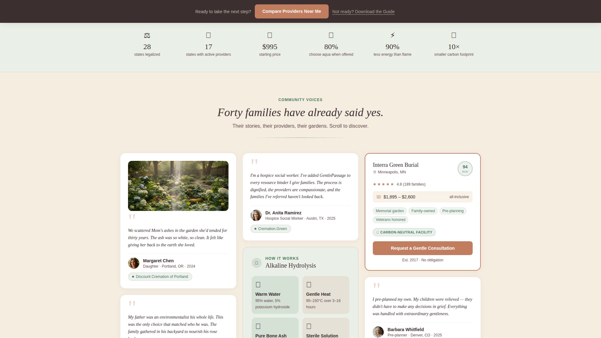 Passage - Serene Aquacremation Landing Page Template