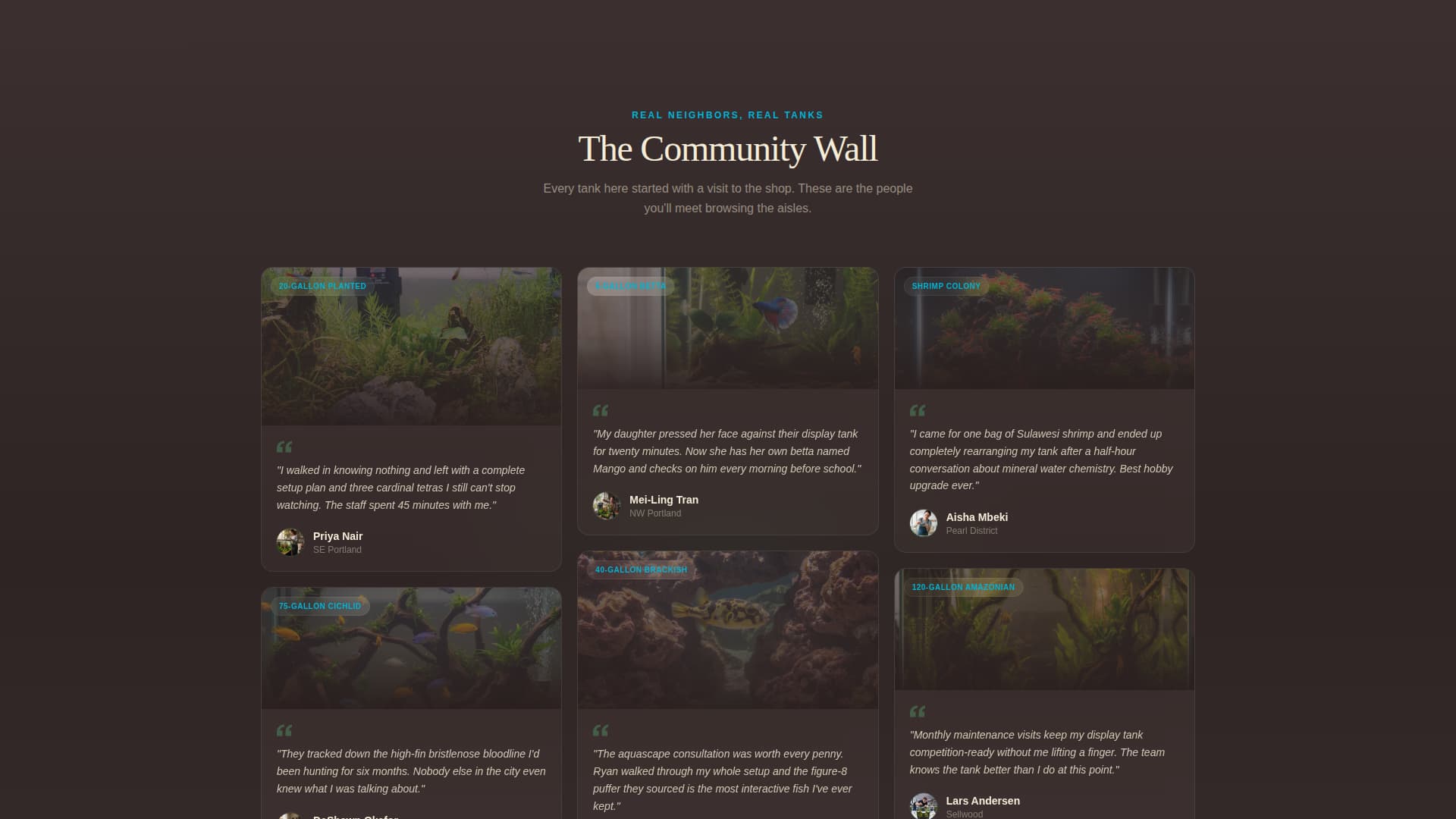 Tankfolk - Thriving Aquarium Landing Page Template