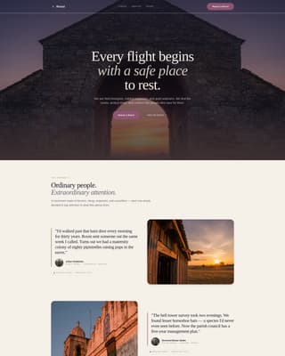 Roost - Trusted Conservation Landing Page Template