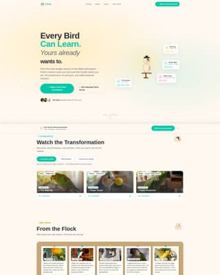 Flock - Joyful Birdtraining Landing Page Template