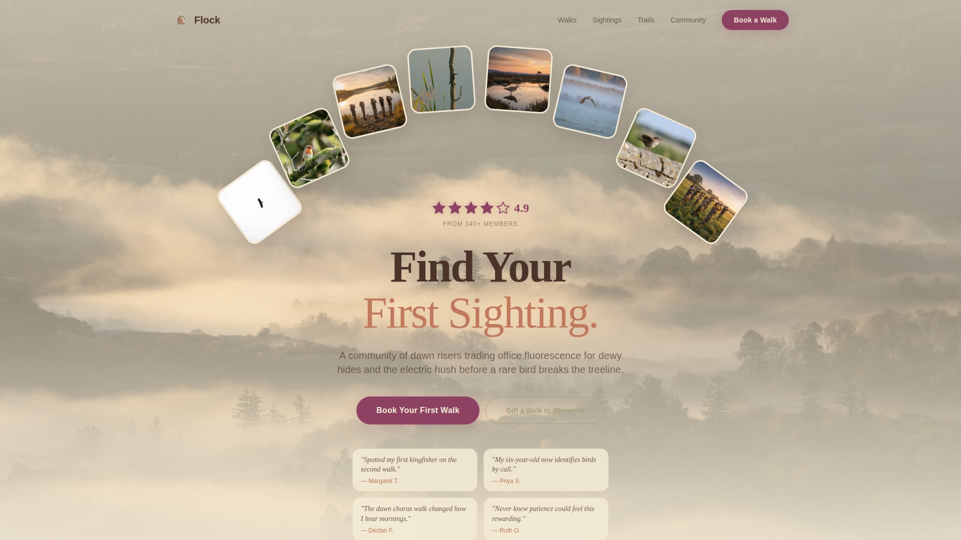 Flock - Immersive Birding Landing Page Template