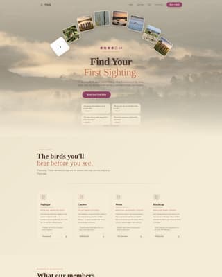 Flock - Immersive Birding Landing Page Template