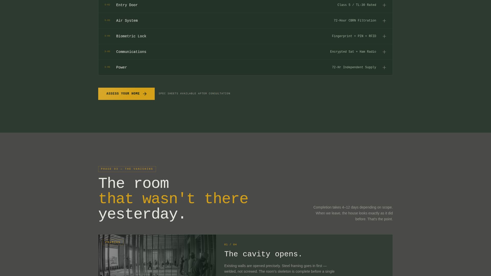 Vault - Secure Panicroom Landing Page Template