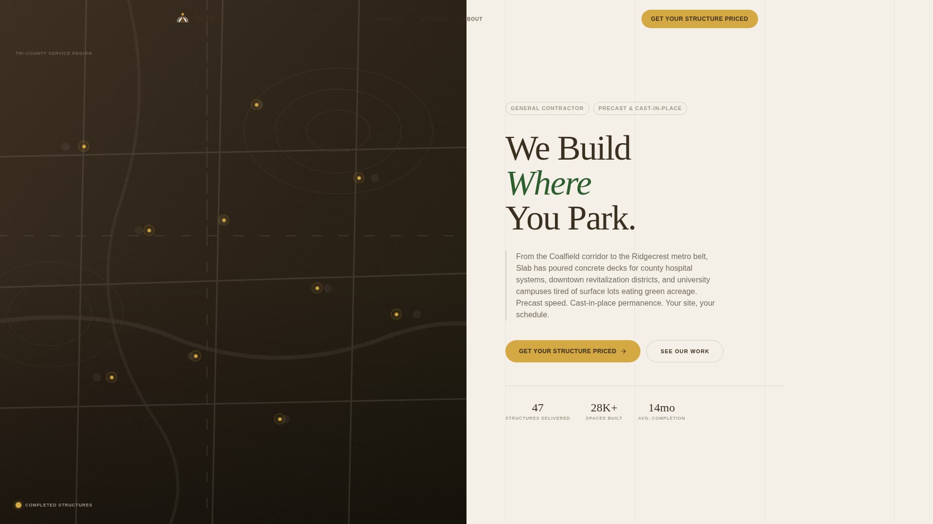 Parking Structure Construction Pricing Website Template