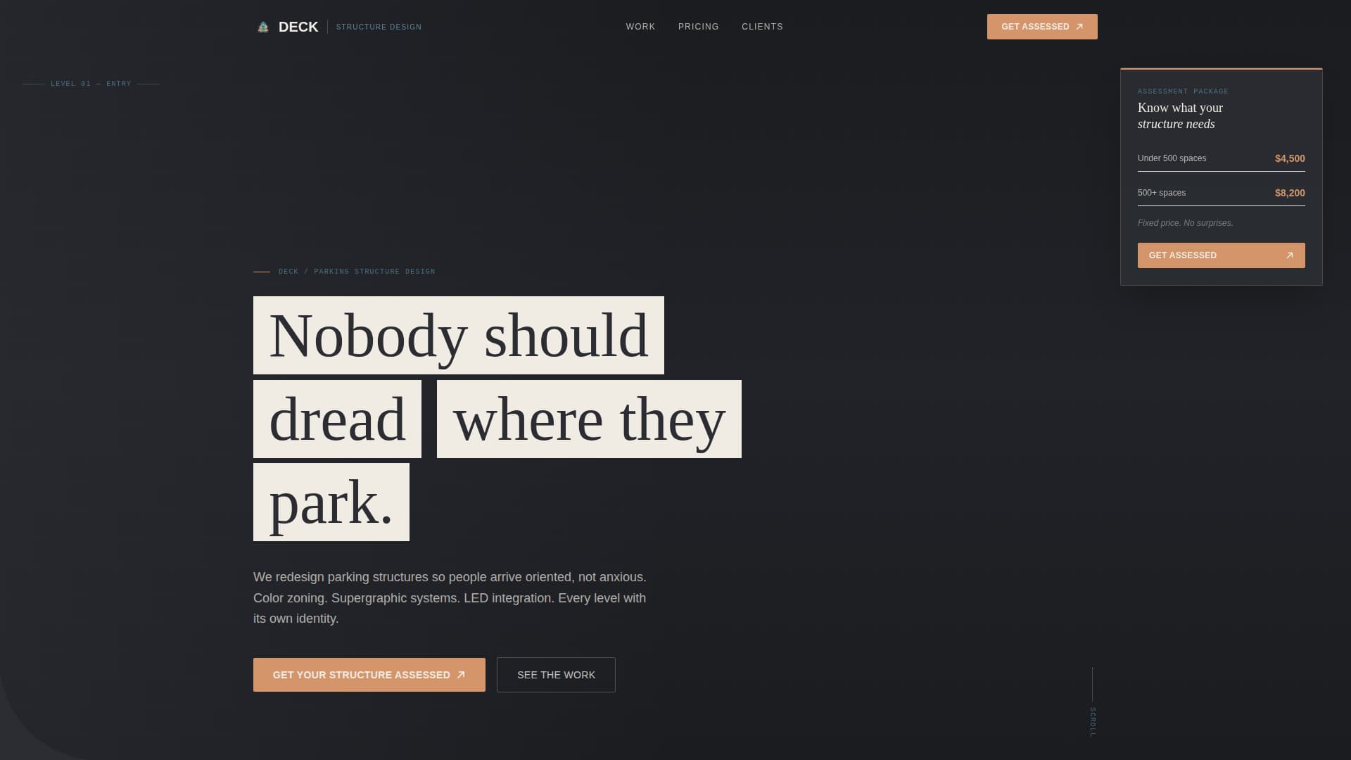 Parking Structure Construction Specialist Pricing Website Template