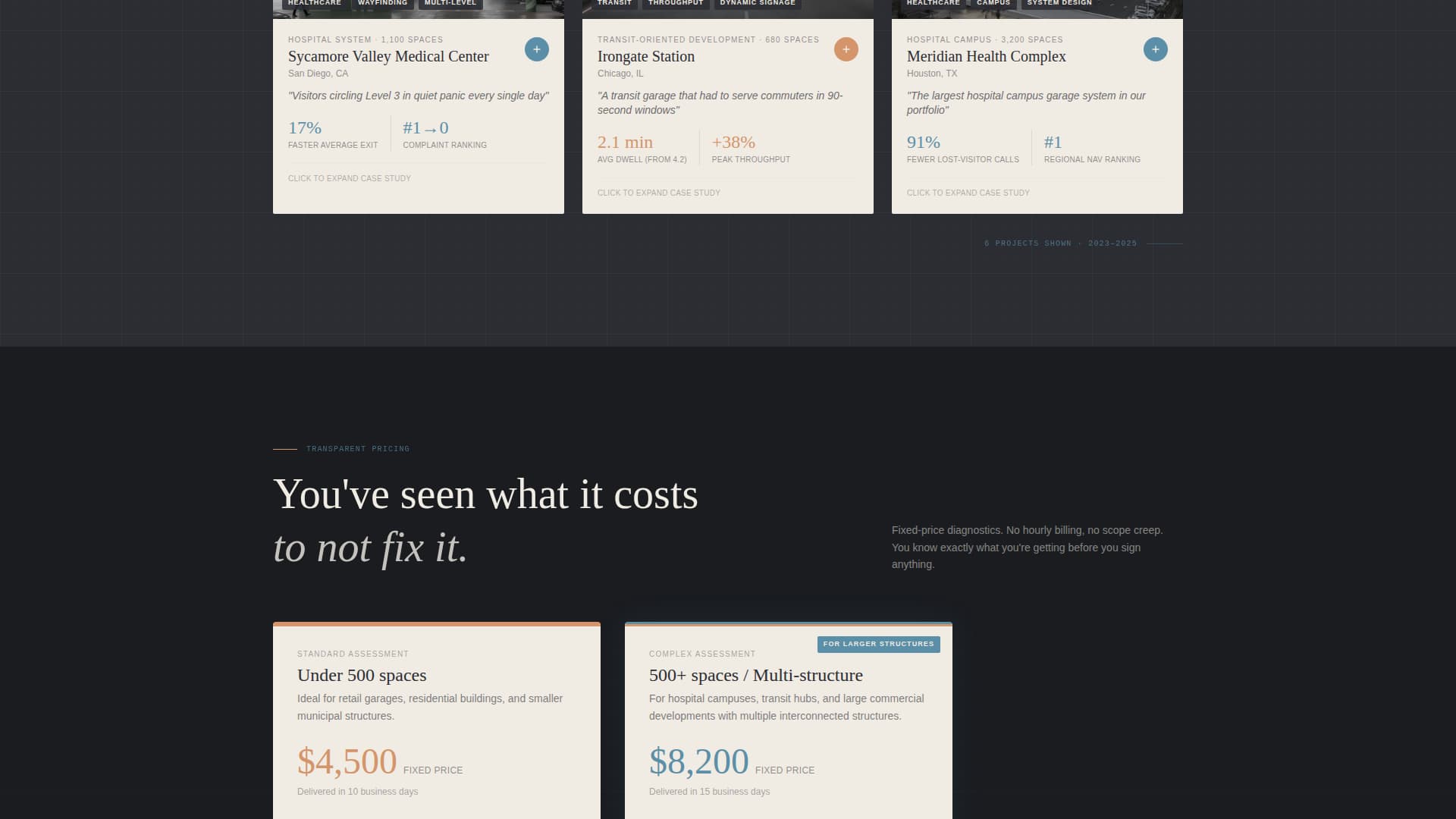 Parking Structure Construction Specialist Pricing Website Template