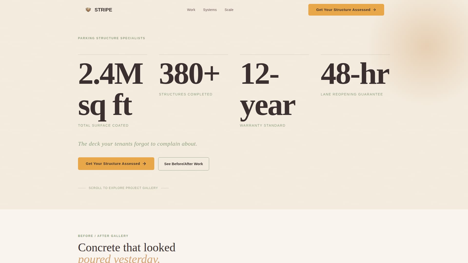 Parking Structure Construction Specialist Professional Website Template