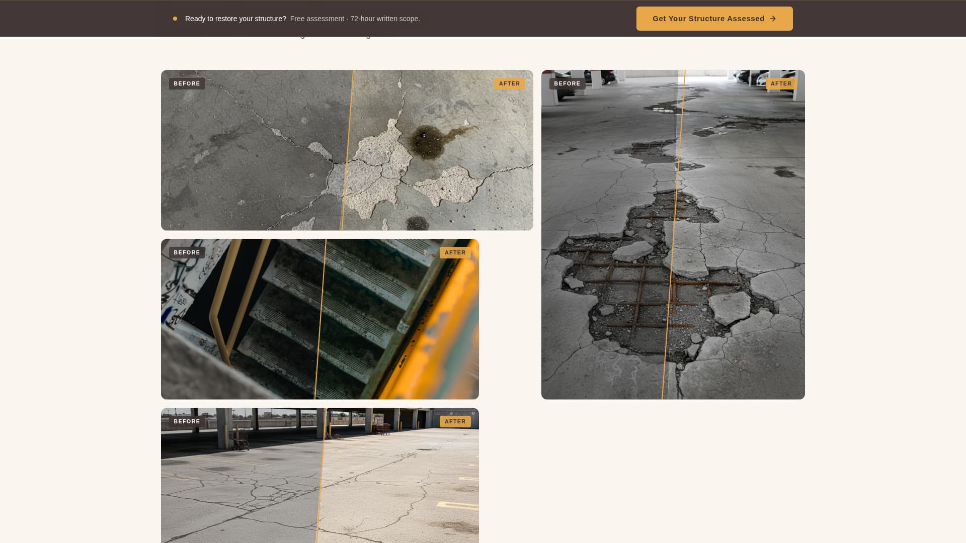 Parking Structure Construction Specialist Professional Website Template