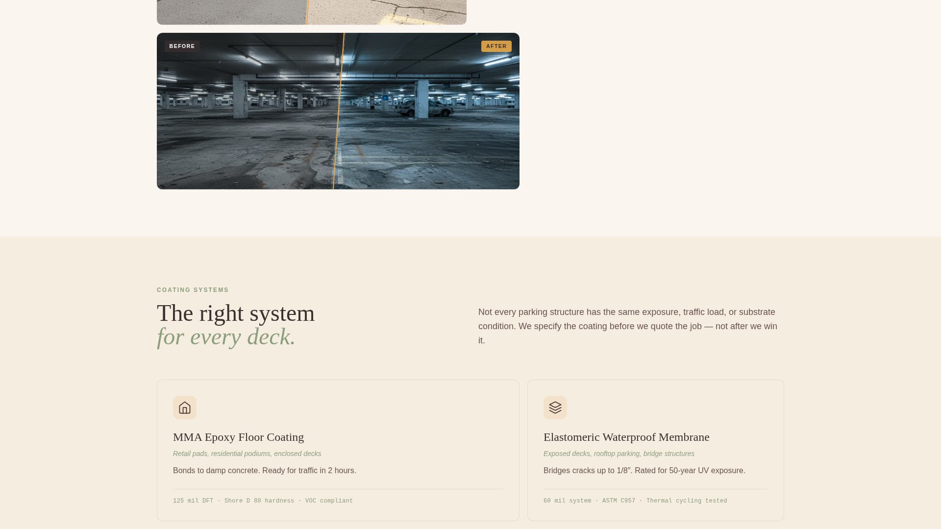 Parking Structure Construction Specialist Professional Website Template