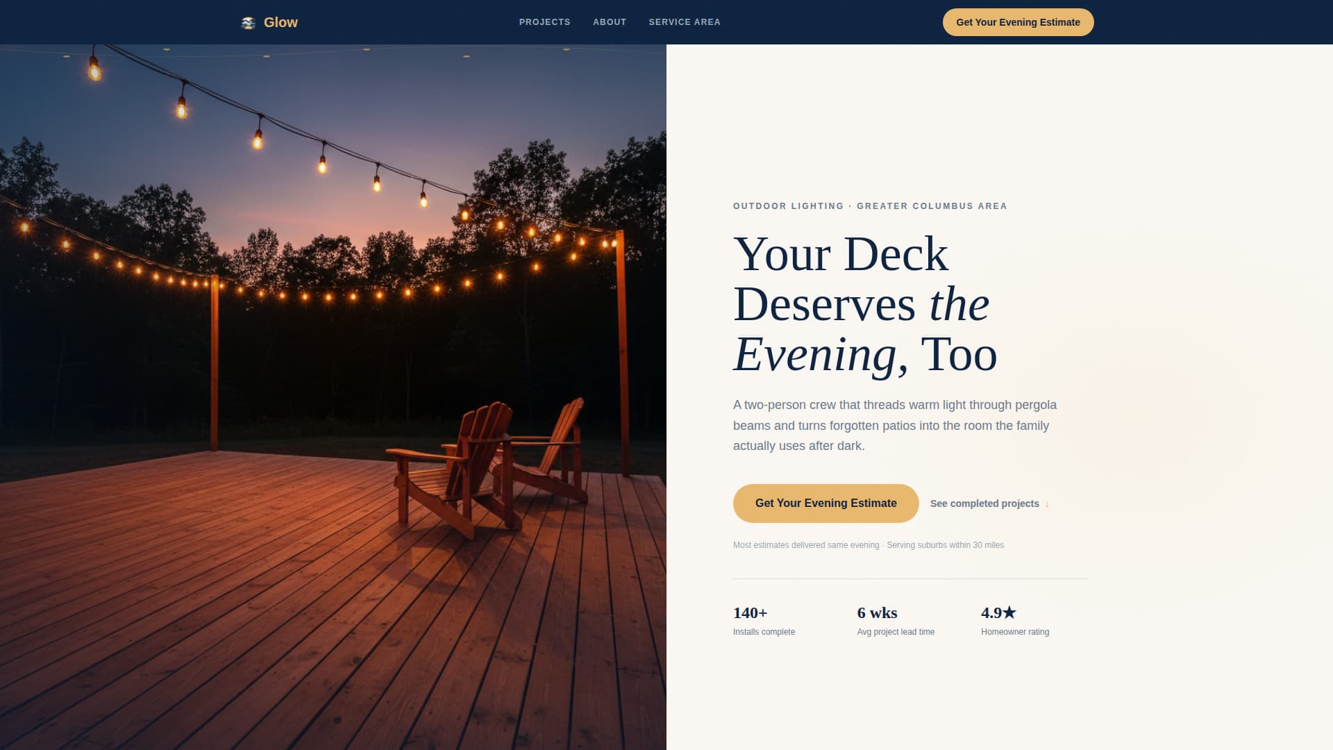 Patio & Deck Renovation Booking Website Template