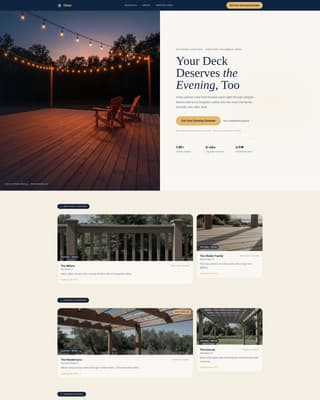 Patio & Deck Renovation Booking Website Template