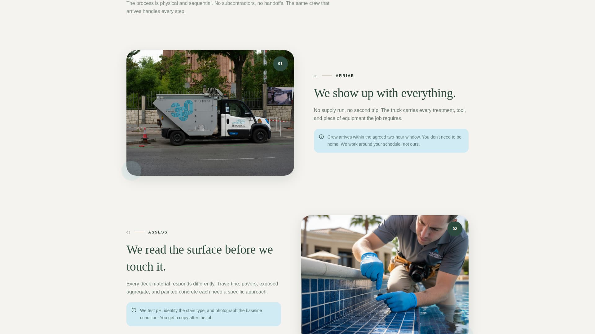 Pool Area Renovation Specialist Booking Website Template