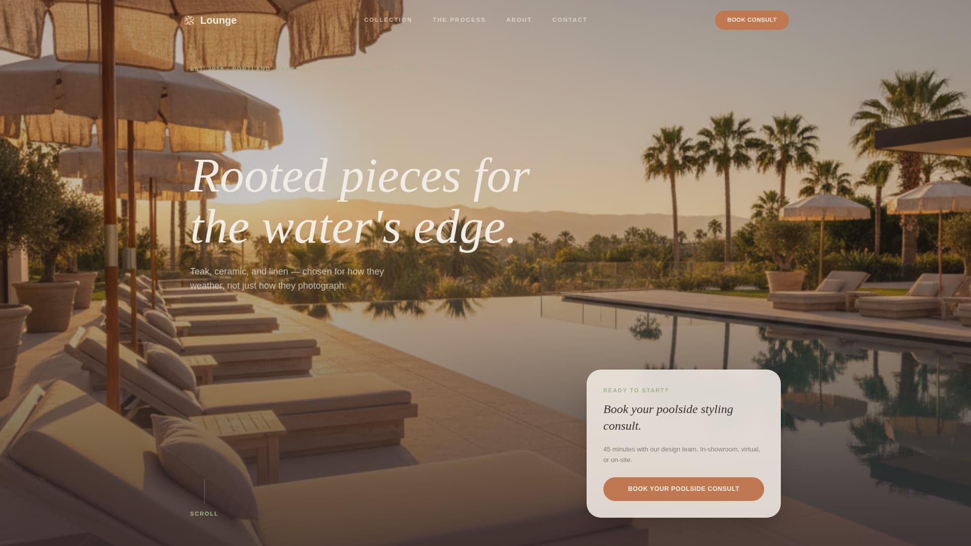Pool Area Renovation Booking Website Template