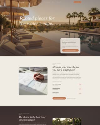 Pool Area Renovation Booking Website Template