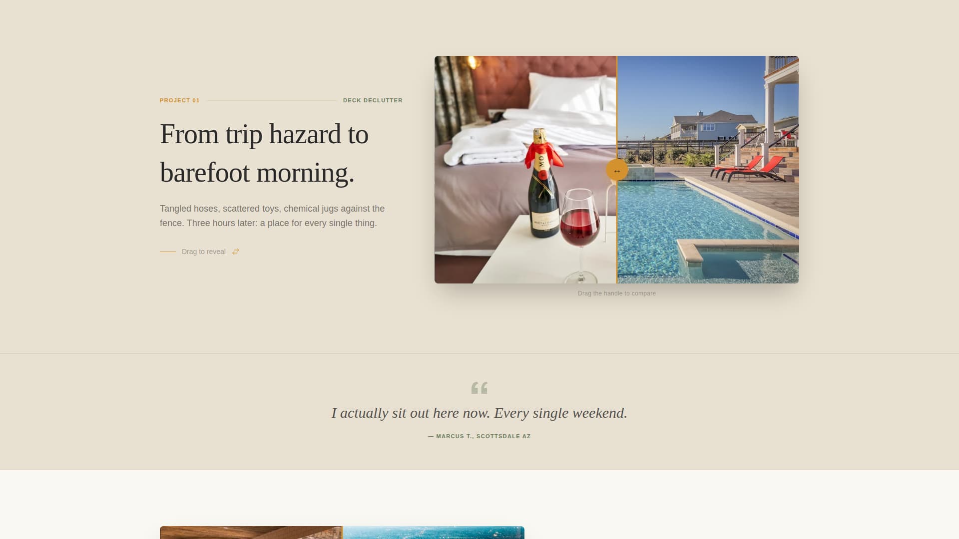 Pool Area Renovation Specialist Professional Website Template