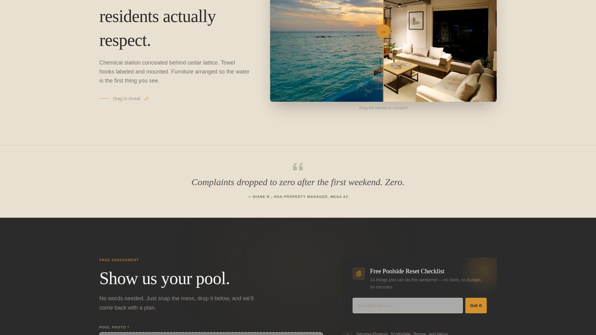 Pool Area Renovation Specialist Professional Website Template