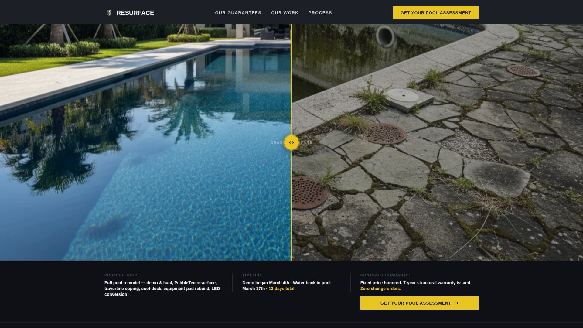 Pool Area Renovation Professional Website Template