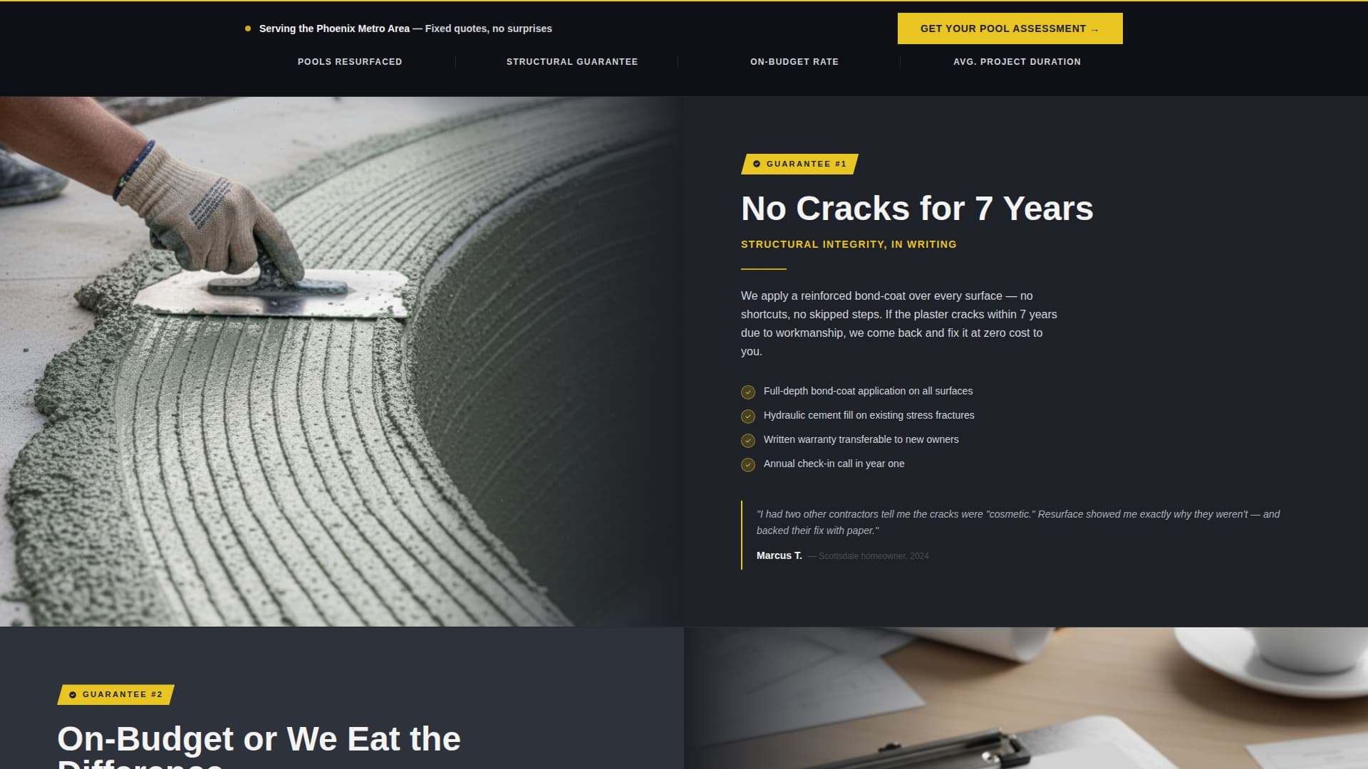 Pool Area Renovation Professional Website Template