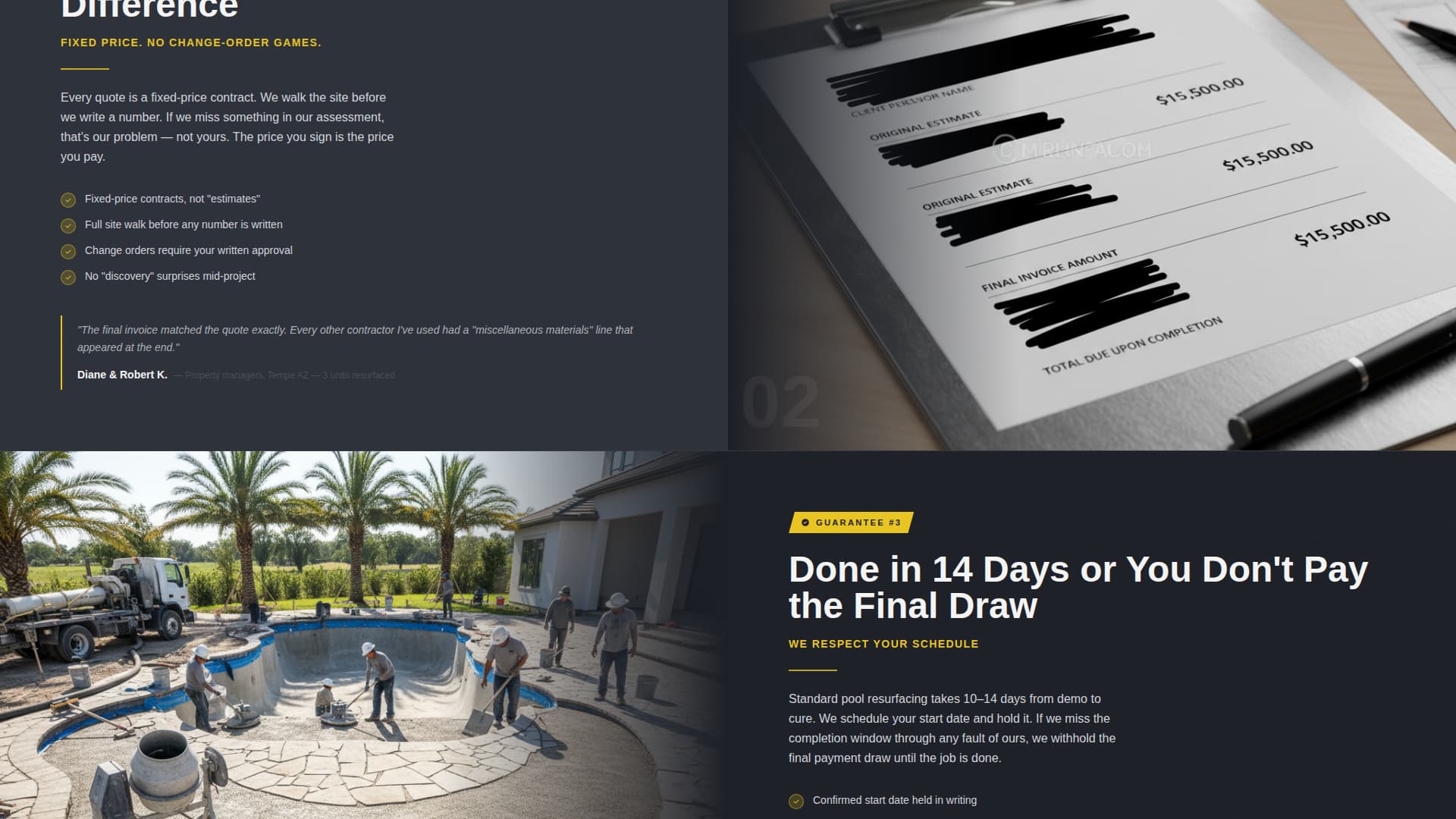 Pool Area Renovation Professional Website Template