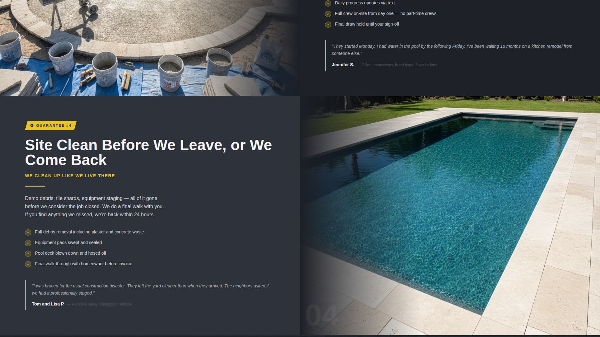 Pool Area Renovation Professional Website Template