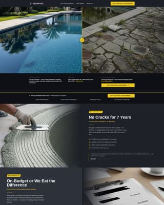 Pool Area Renovation Professional Website Template